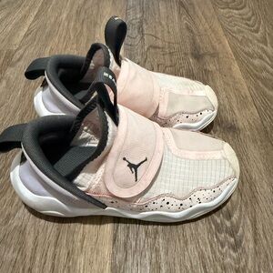 Jordan Pink and White Slip-On Sneakers with Strap